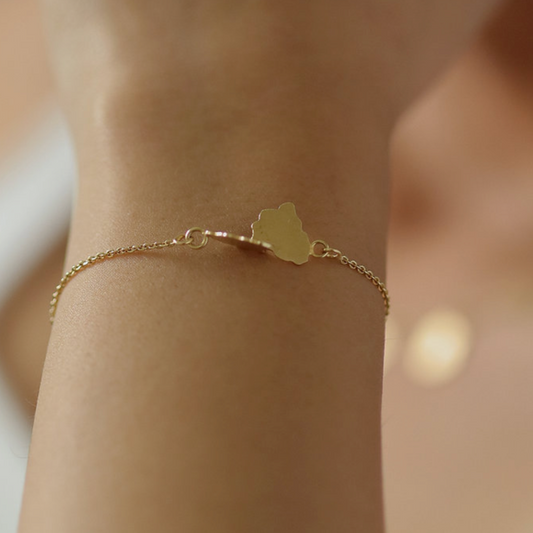 Handgefertigtes Armband mit organischer Form, 18k vergoldet, inspiriert von der Rinde der Platane