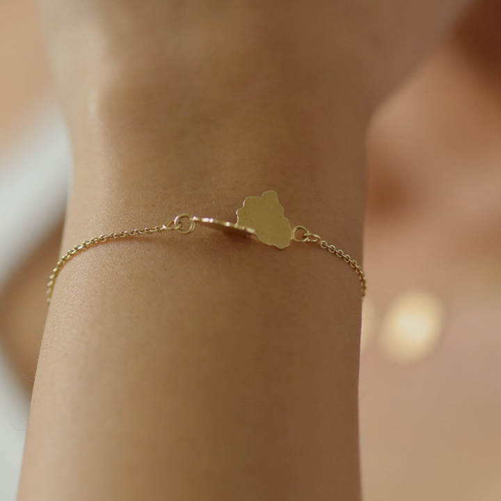 Handgefertigtes Armband mit organischer Form, 18k vergoldet, inspiriert von der Rinde der Platane