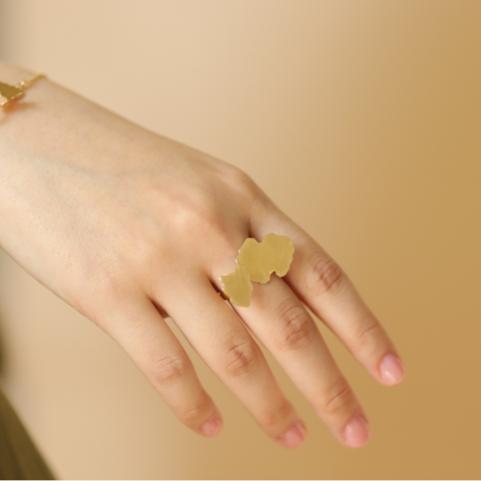 Golden core in the forest-/ Sterling Silver 925 Vergoldet 18 kt - S