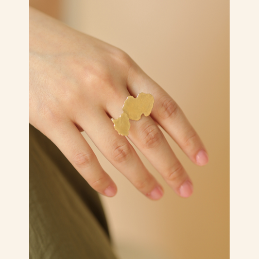 Ring „Goldener Baum“ Sterling Silber 925 Vergoldet 18 kt - M