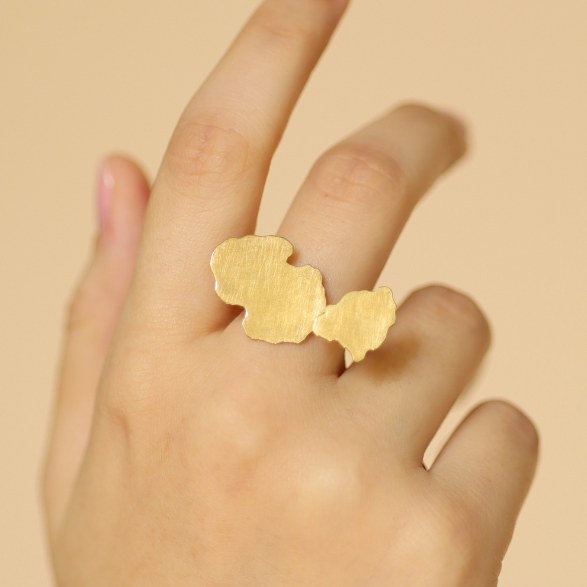  Golden core in the forest-/ Sterling Silver 925 Vergoldet 18 kt - S